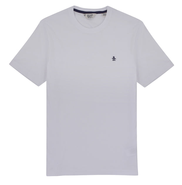 Pin Point Embroidered Logo Organic Cotton T-Shirt In Bright White