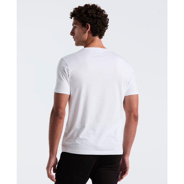Pin Point Embroidered Logo Organic Cotton T-Shirt In Bright White