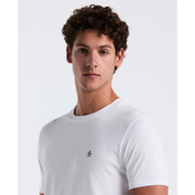 Pin Point Embroidered Logo Organic Cotton T-Shirt In Bright White