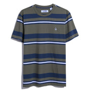 Jersey Auto Stripe T-Shirt In Dusty Olive