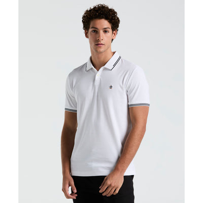 Icons Tipped Polo Shirt In Bright White