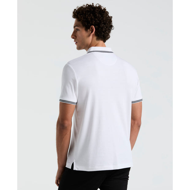 Icons Tipped Polo Shirt In Bright White