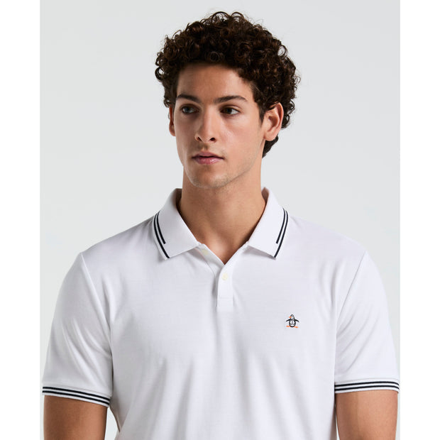 Icons Tipped Polo Shirt In Bright White