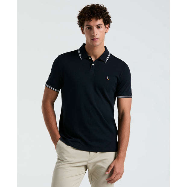 Icons Tipped Polo Shirt In Dark Sapphire