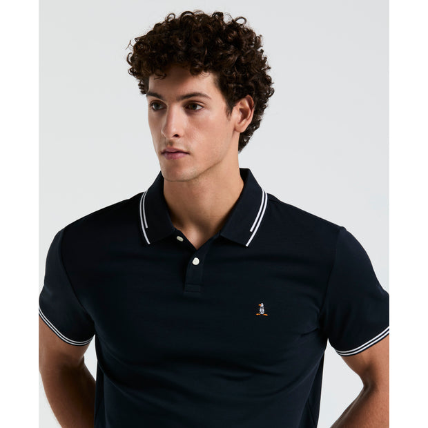 Icons Tipped Polo Shirt In Dark Sapphire