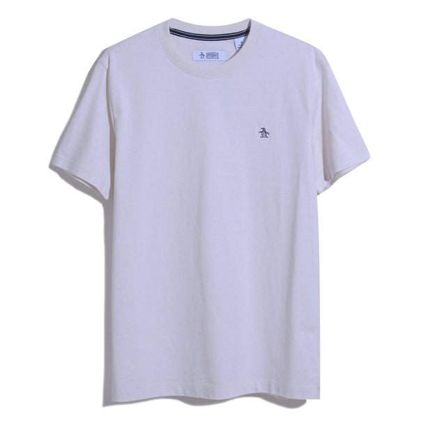 Pin Point Embroidered Pete T-Shirt In Birch Jasper Heather