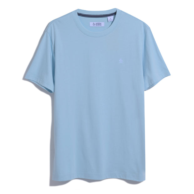 Pin Point Embroidered Pete T-Shirt In Cool Blue