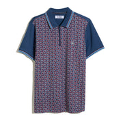 Jacquard Front 1/4 Zip Polo In Sargasso Sea