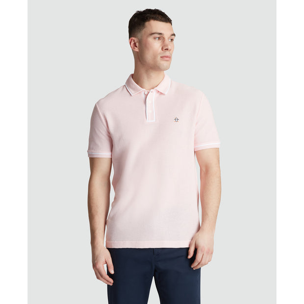 Icons Bentley Mesh Polo Shirt In Parfait Pink