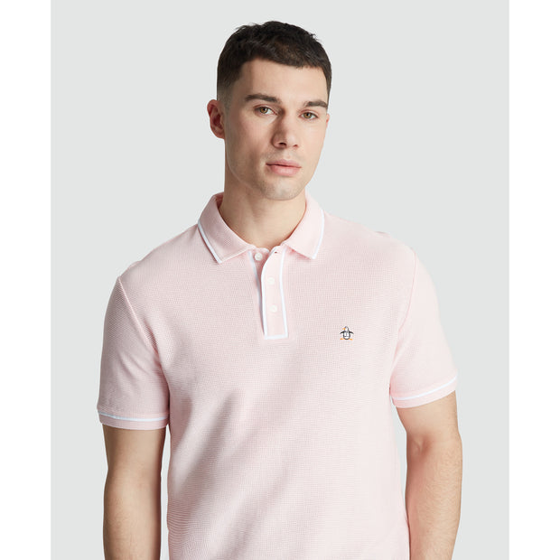 Icons Bentley Mesh Polo Shirt In Parfait Pink