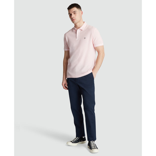 Icons Bentley Mesh Polo Shirt In Parfait Pink