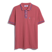 Organic Cotton The Earl Pique Short Sleeve Polo Shirt In Mineral Red