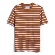 Organic Cotton Breton Striped T-Shirt In Sudan Brown