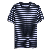 Organic Cotton Breton Stripe Tee In Dark Sapphire