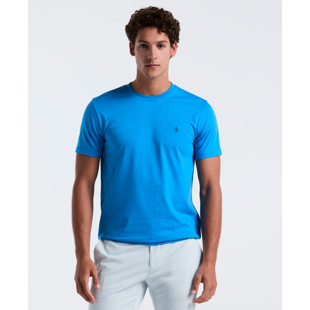 Pin Point Embroidered Pete T-Shirt In Ibiza Blue