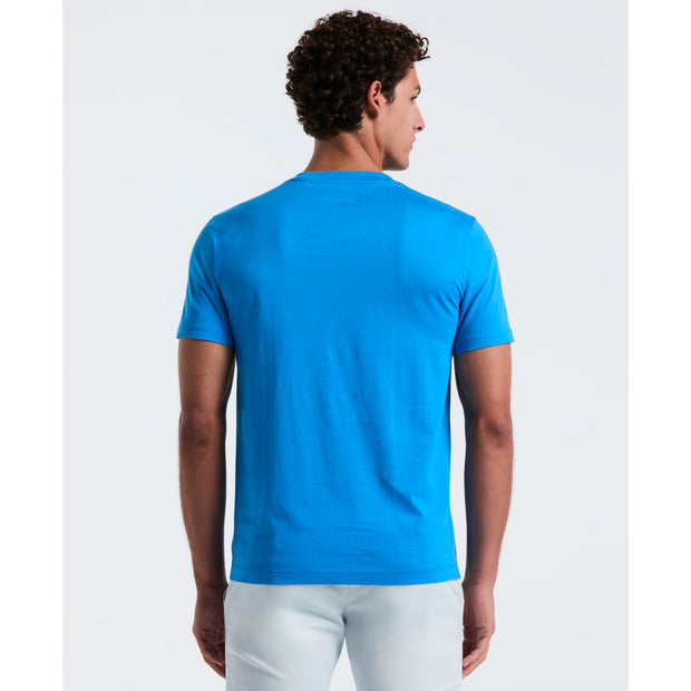 Pin Point Embroidered Pete T-Shirt In Ibiza Blue