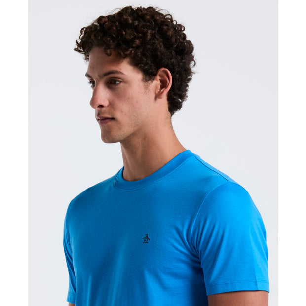 Pin Point Embroidered Pete T-Shirt In Ibiza Blue