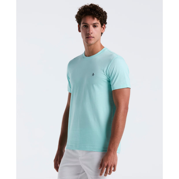 Pin Point Embroidered Pete T-Shirt In Blue Tint