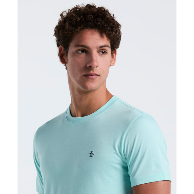 Pin Point Embroidered Pete T-Shirt In Blue Tint