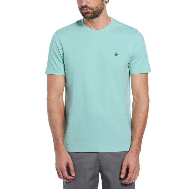 Pin Point Embroidered Pete T-Shirt In Blue Tint