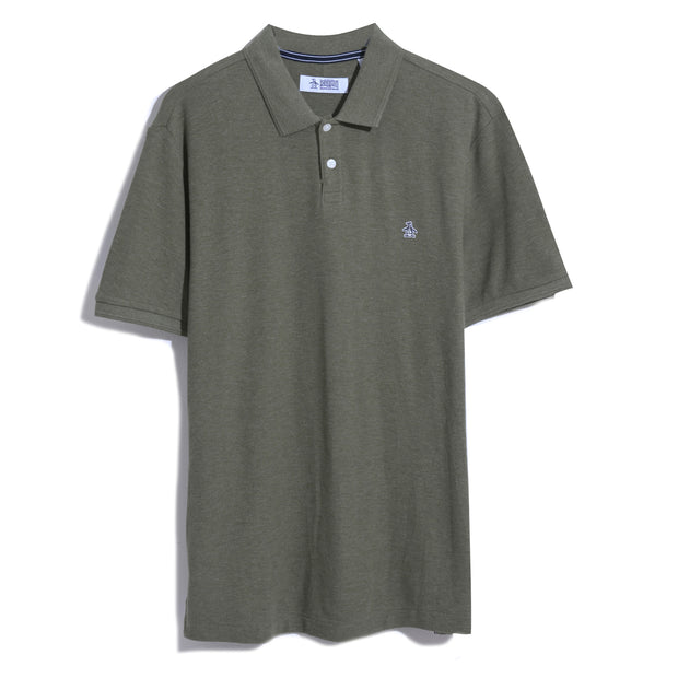 Sticker Pete Daddy Short Sleeve Polo Shirt In Dusty Olive Heather