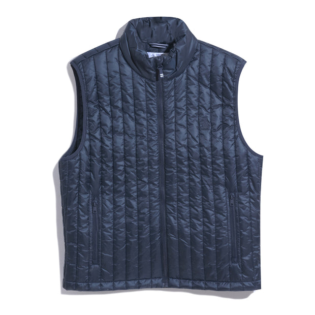 Poly Fill Vertical Channel Vest In Dark Sapphire