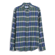 Ecovero™ Blend Plaid Flannel Shirt In Medieval Blue