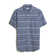 Cotton Twill Allover Diamond Print Shirt In Sargasso Sea