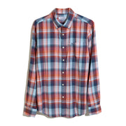 Long Sleeve Eco Stretch Plaid Shirt In Sargasso Sea