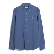 Ecovero Oxford Stretch Long Sleeve Shirt In Sargasso Sea