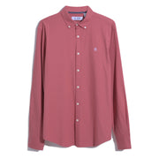 Ecovero Oxford Stretch Long Sleeve Shirt In Mineral Red