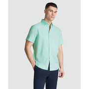 Oxford Stretch Short Sleeve Shirt In Blue Tint