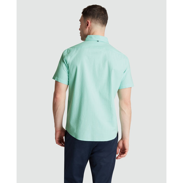 Oxford Stretch Short Sleeve Shirt In Blue Tint