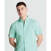 Oxford Stretch Short Sleeve Shirt In Blue Tint