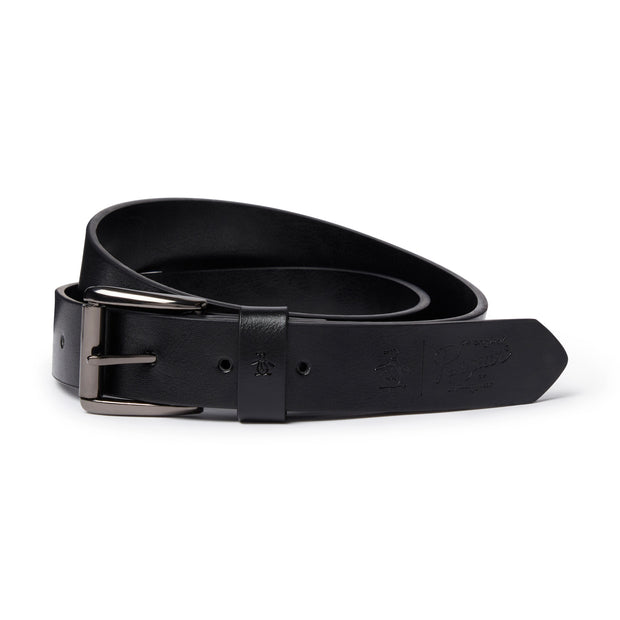 Charlie Split Leather Belt In Black