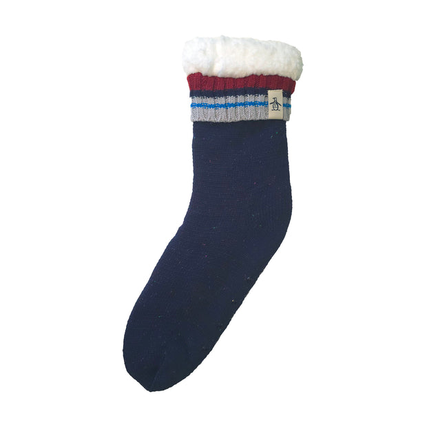 Nep Knit Slipper Socks In Navy