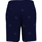 Pete Embroidered Flat Front Golf Shorts In Black Iris