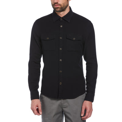 Ecovero™ Blend Loop Back Overshirt In True Black