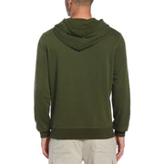 Sticker Pete Pullover Fleece Hoodie In Rifle Green