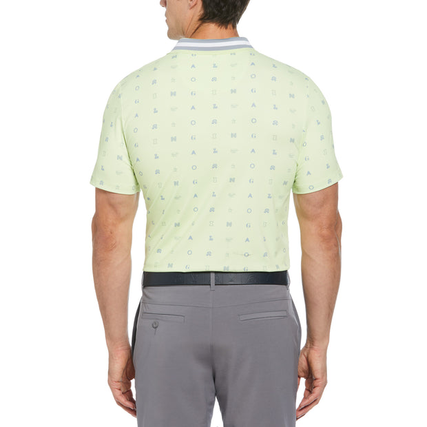 Original Print Golf Polo Shirt In Shadow Lime