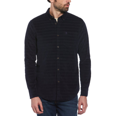 Dobby Corduroy Shirt In Dark Sapphire