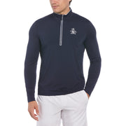 Technical Earl 1/4 Zip Long Sleeve Golf Sweatshirt In Black Iris