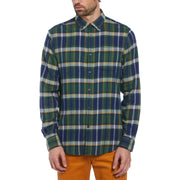 Ecovero™ Blend Plaid Flannel Shirt In Medieval Blue