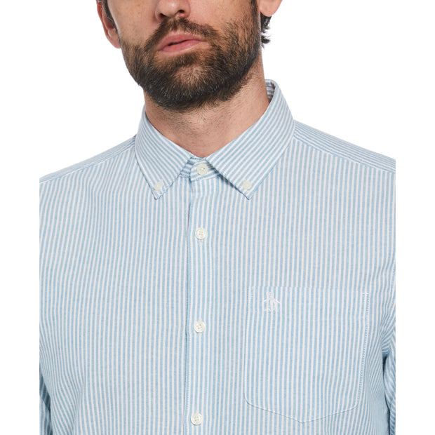 Stripe Oxford Shirt In Mosaic Blue