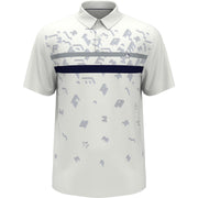 Got Game Engineered Stripe Printed Golf Polo Shirt In Bright White