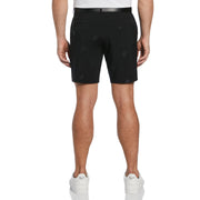 Pete Embroidered Flat Front Golf Shorts In Caviar