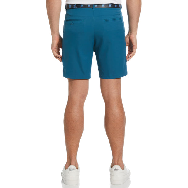 Flat Front Solid Golf Shorts In Corsair