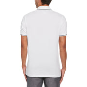 Cotton Birdseye Pique Tipped Polo Shirt In Bright White