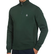 Sticker Pete Fleece Organic Cotton Quarter Zip Sweatshirt In Sycamore