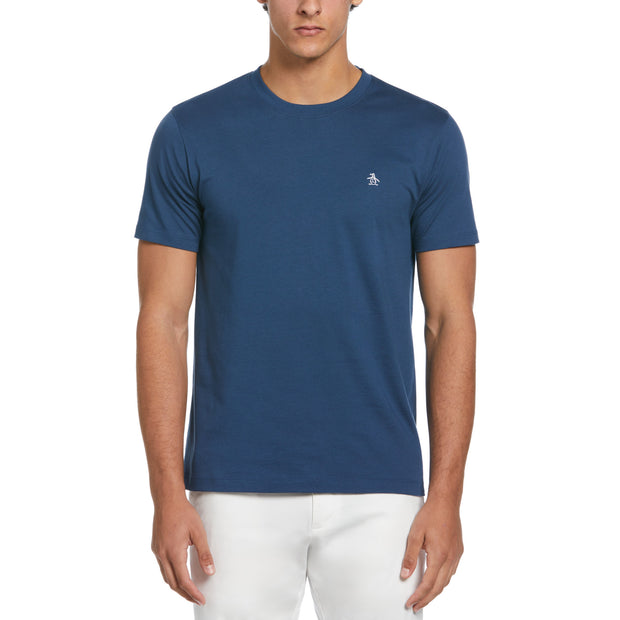 Pin Point Embroidered Pete T-Shirt In Sargasso Sea